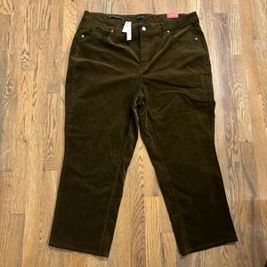 NWT Talbots Straight Leg Corduroy Pant Curvy Size 18W